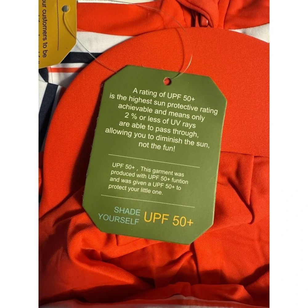 UMELok Baby Girls Rash Guard Swimsuit 12-18M UPF 50+ One Piece & Sun Hat NWT